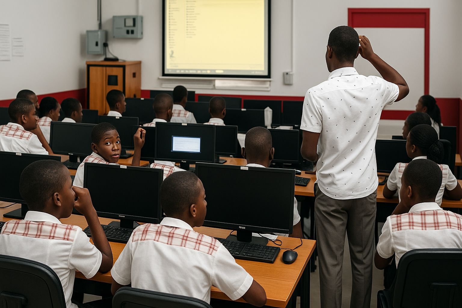 Salle informatique du Collège Andrew Grene